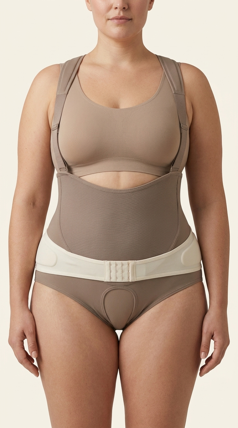LAROOVA support system worn on the body, front view